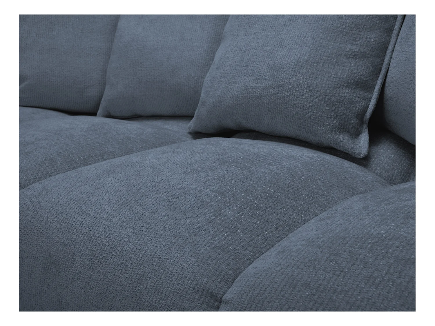 Canapé 3 places en tissu chenille - jeans - NANA