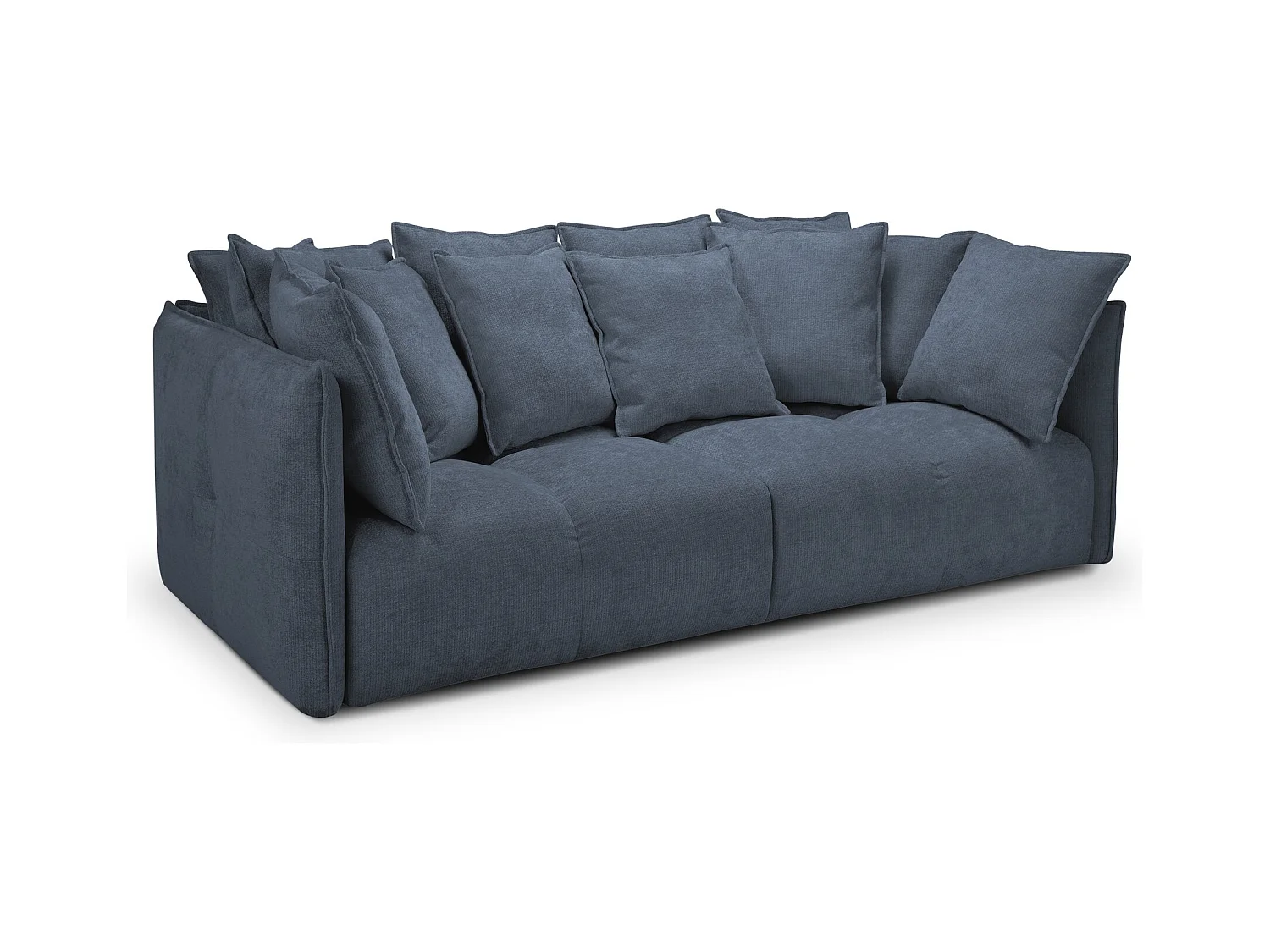 Sofa 3-osobowa - z tkaniny szenilowej - jeans - NANA