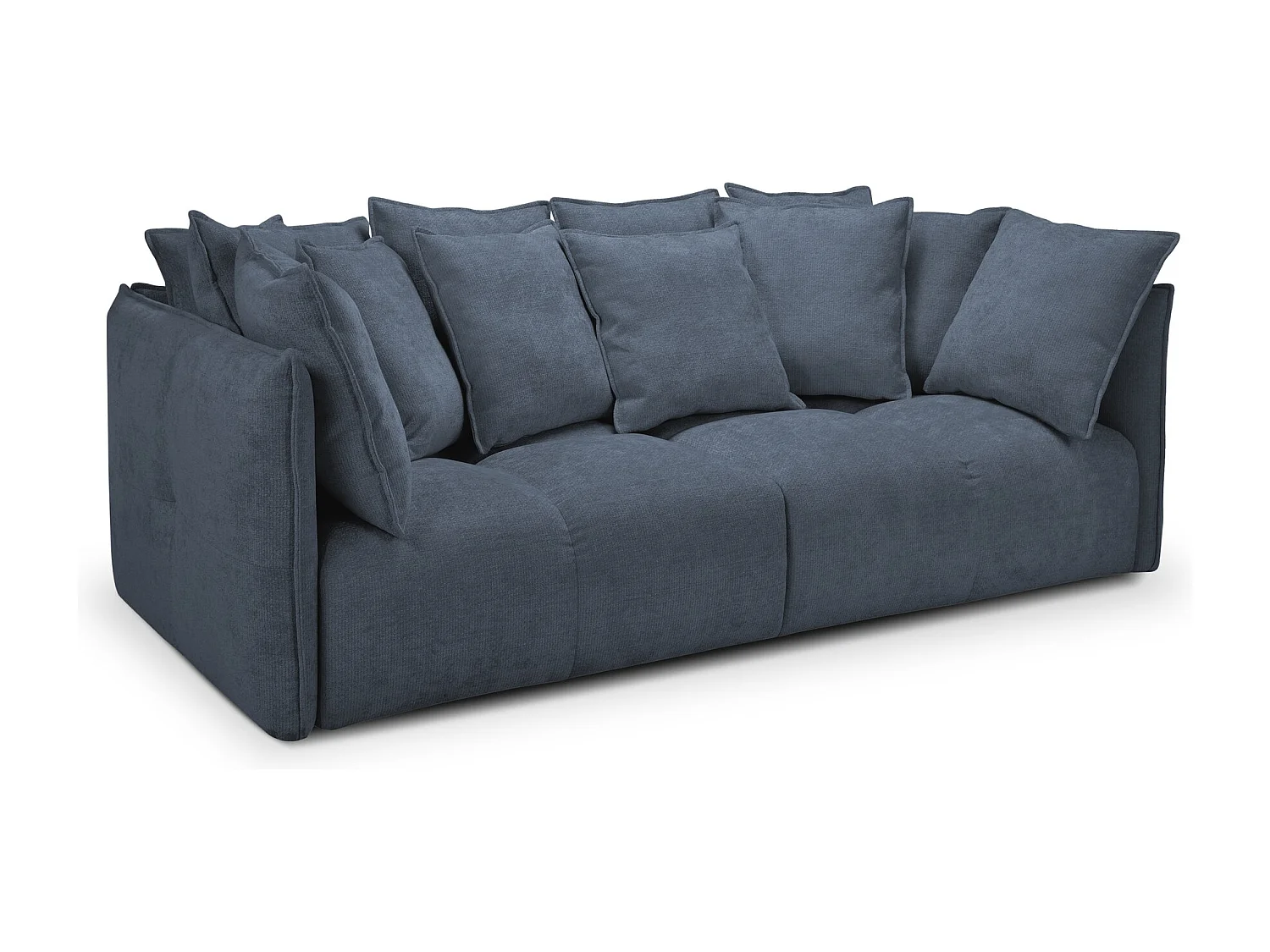 Canapé 3 places en tissu chenille - jeans - NANA