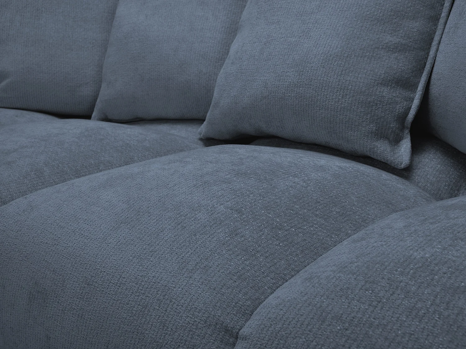 Canapé 3 places en tissu chenille - jeans - NANA