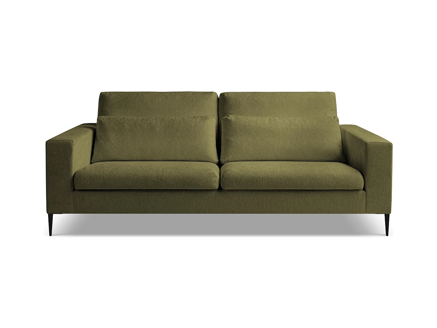 Canapé 3 places en tissu chenille - olive - AKALA