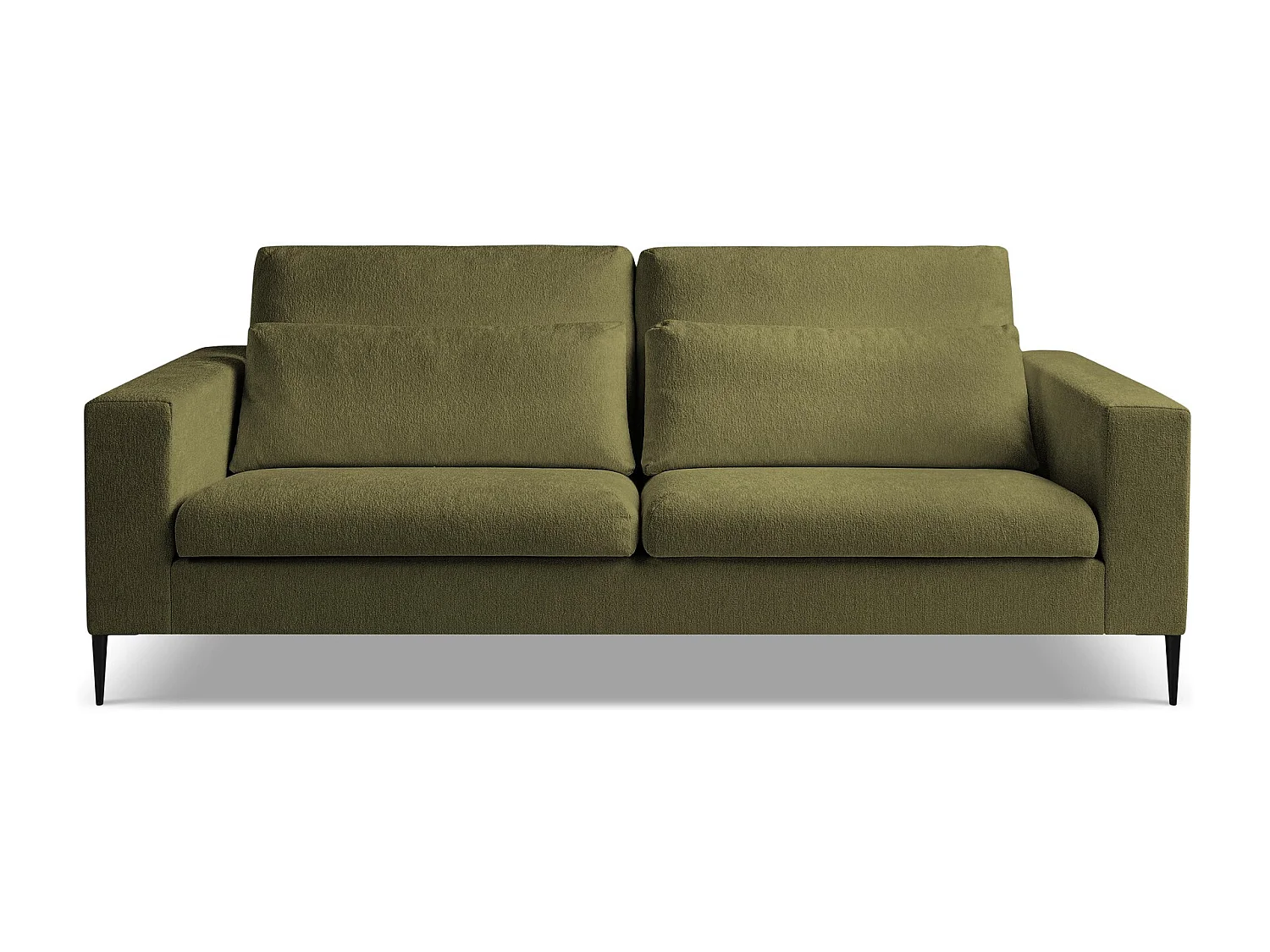 Canapé 3 places en tissu chenille - olive - AKALA