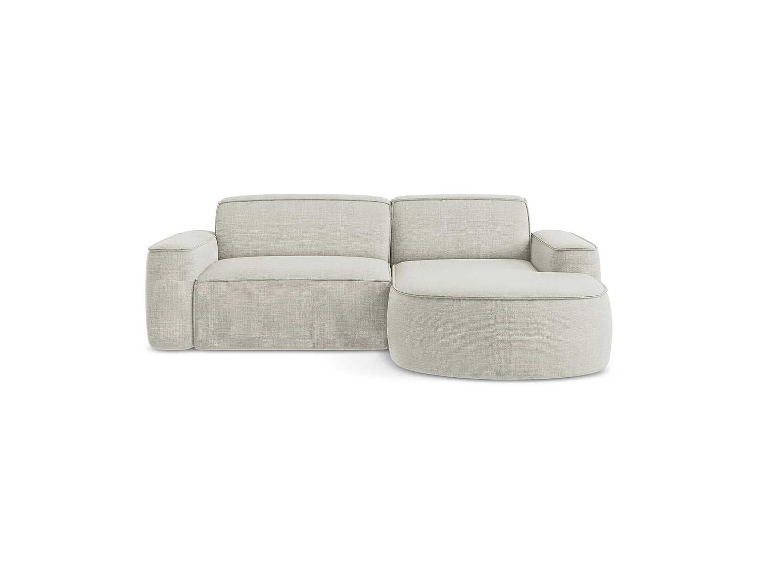 Modulaire hoekbank rechts van lichtbeige textuurstof - MELISSA