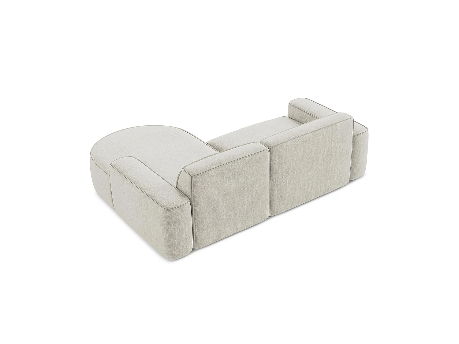 Modulaire hoekbank rechts van lichtbeige textuurstof - MELISSA