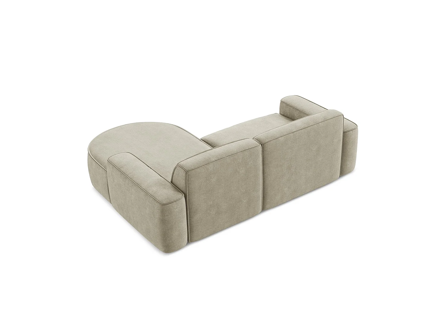 Modulaire hoekbank rechts van beige chenille stof - MELISSA