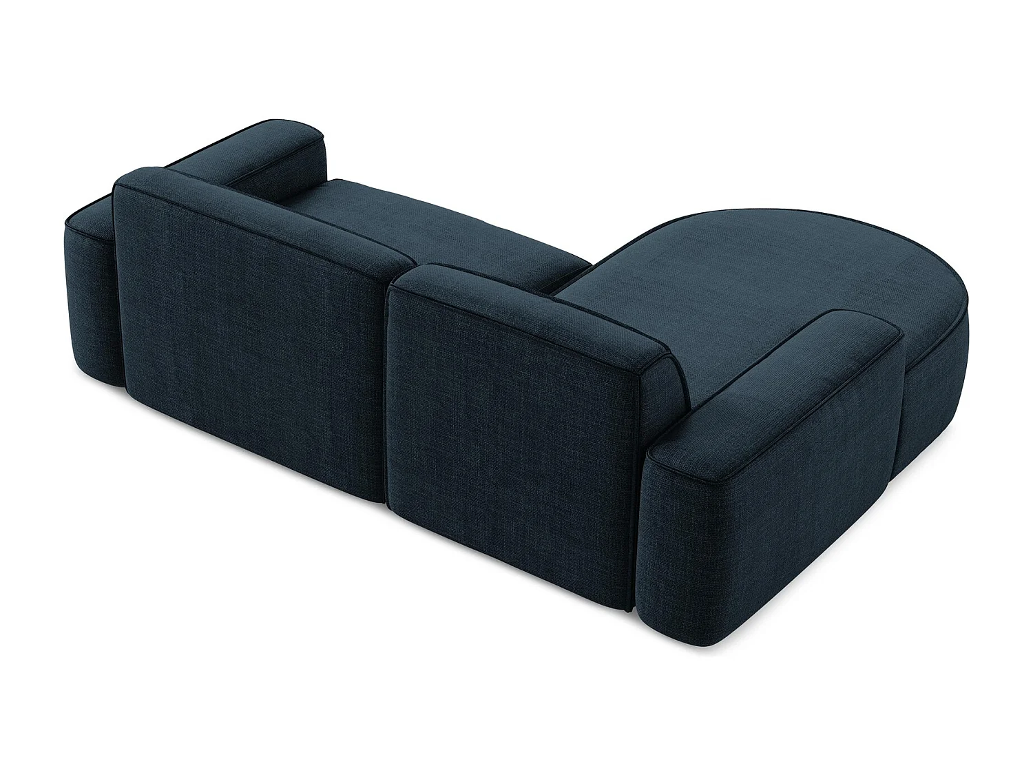 Modulaire hoekbank links van koningsblauw textuurstof - OMAO