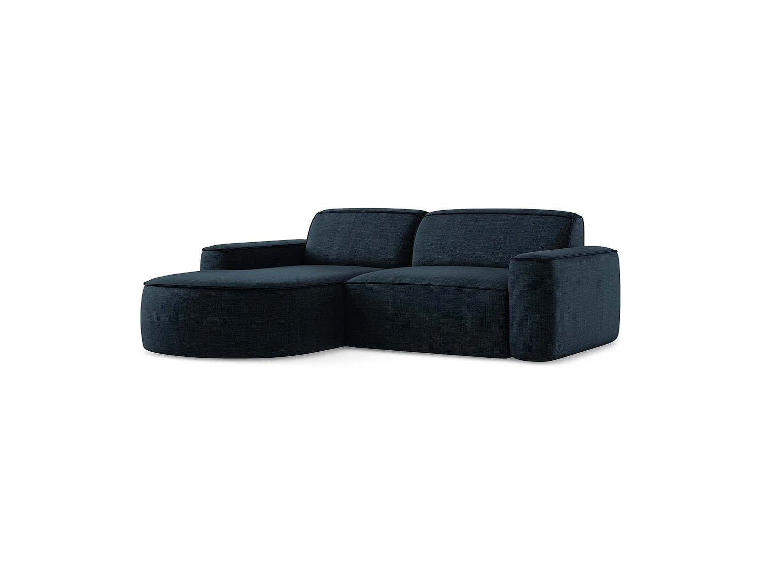 Canapé d'angle 2,5 places modulaire gauche en tissu texturé - bleu royal - MELISSA