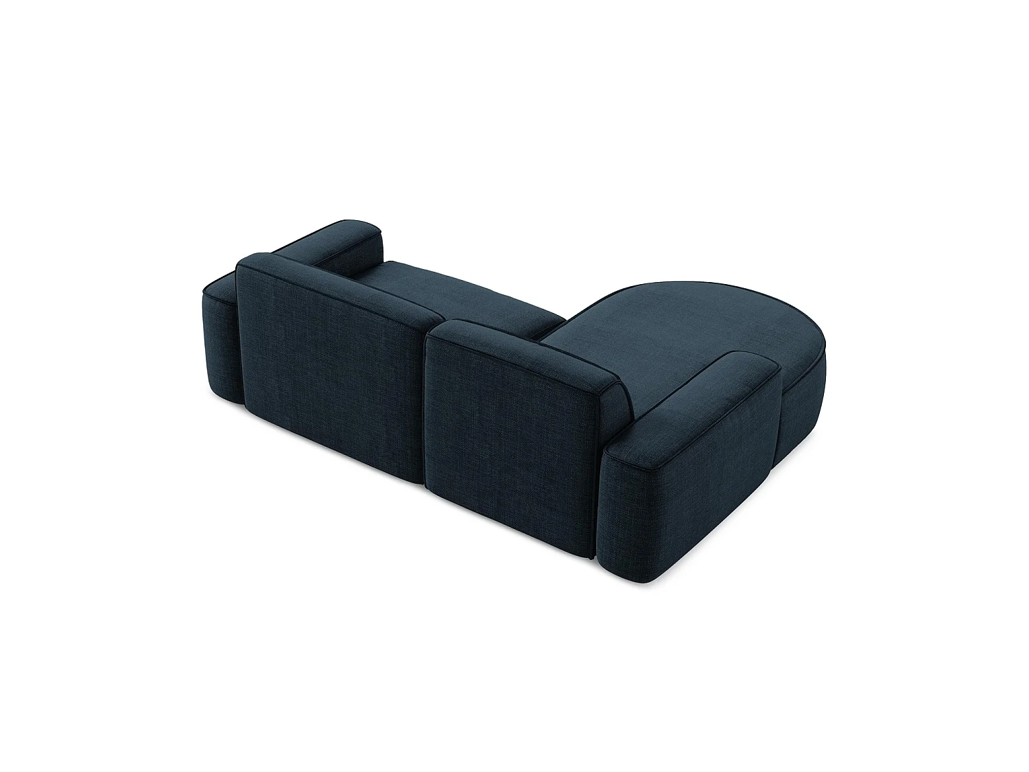 Canapé d'angle 2,5 places modulaire gauche en tissu texturé - bleu royal - MELISSA