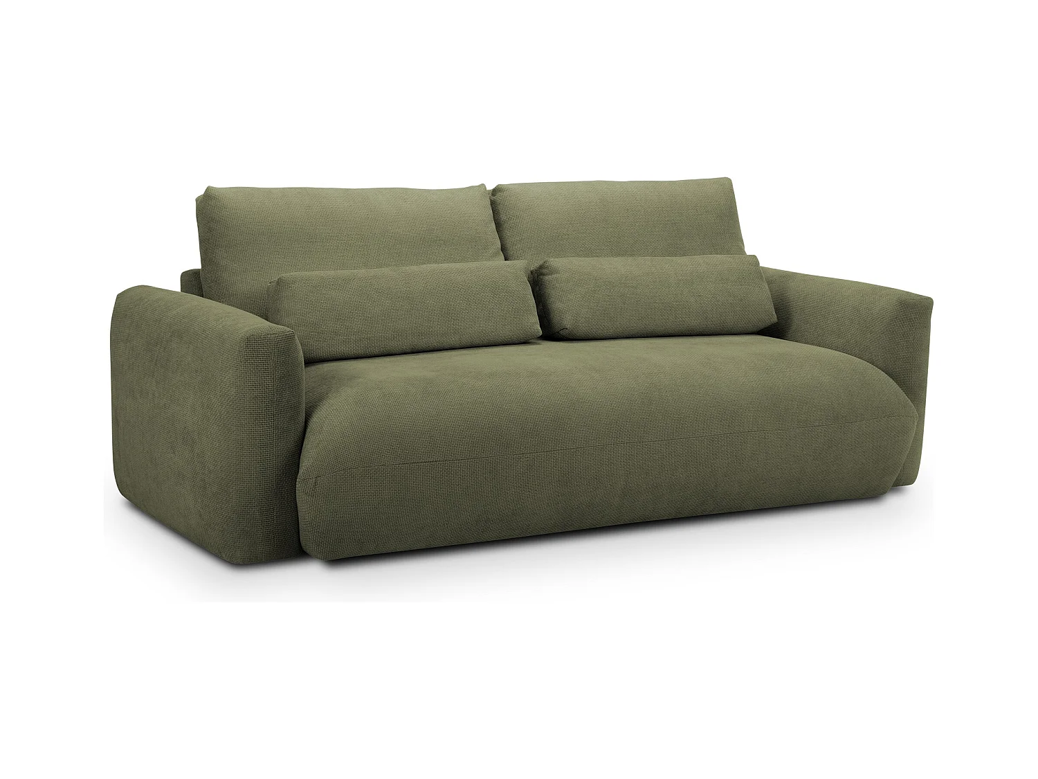 Sofa 3-osobowa - z tkaniny szenilowej - zielony - MIKI