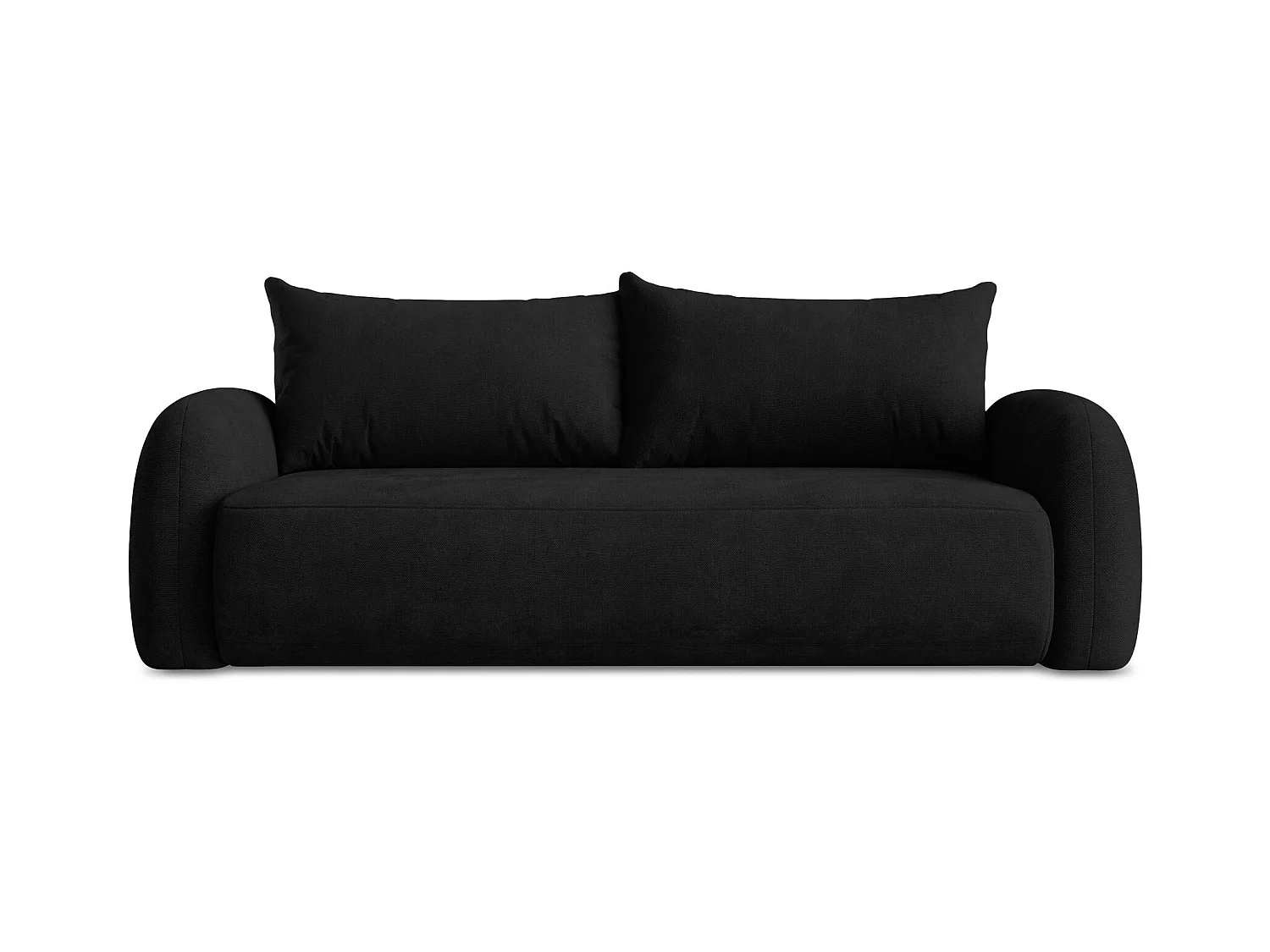 Canapé 3 places convertible en tissu chenille - noir - HALE