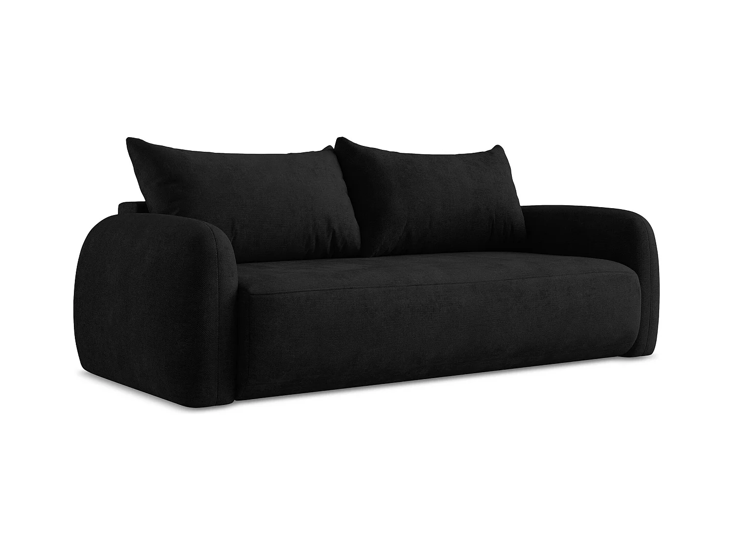 3-Sitzer Sofa mit Schlaffunktion - Chenille - Schwarz - HALE