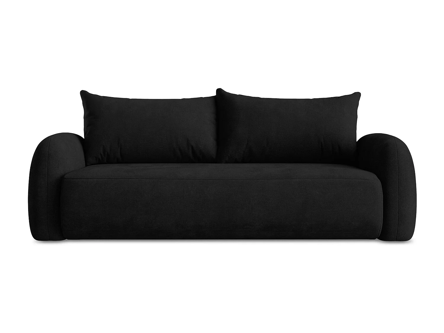 Canapé 3 places convertible en tissu chenille - noir - HALE