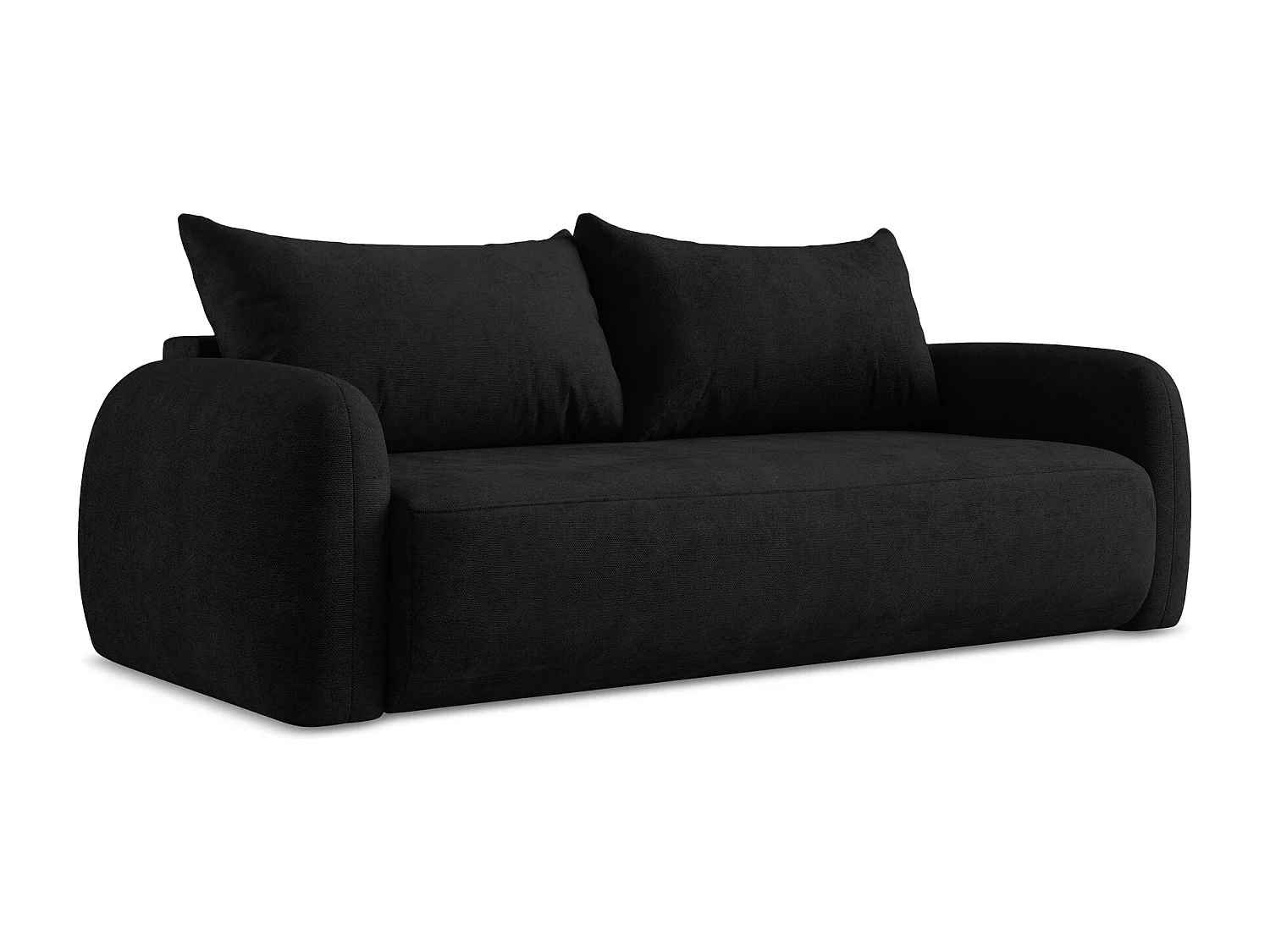 3-Sitzer Sofa mit Schlaffunktion - Chenille - Schwarz - HALE