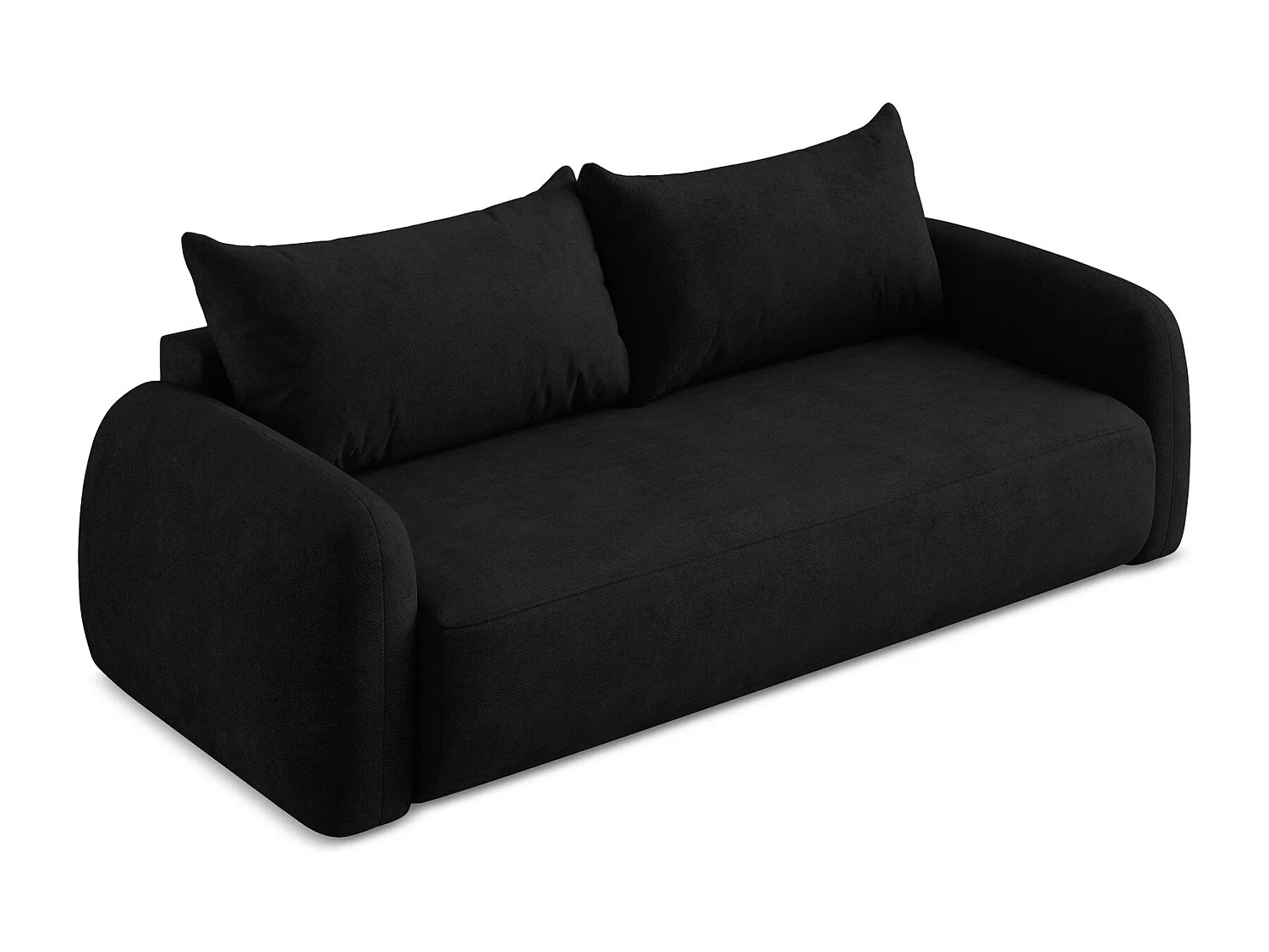 3-Sitzer Sofa mit Schlaffunktion - Chenille - Schwarz - HALE