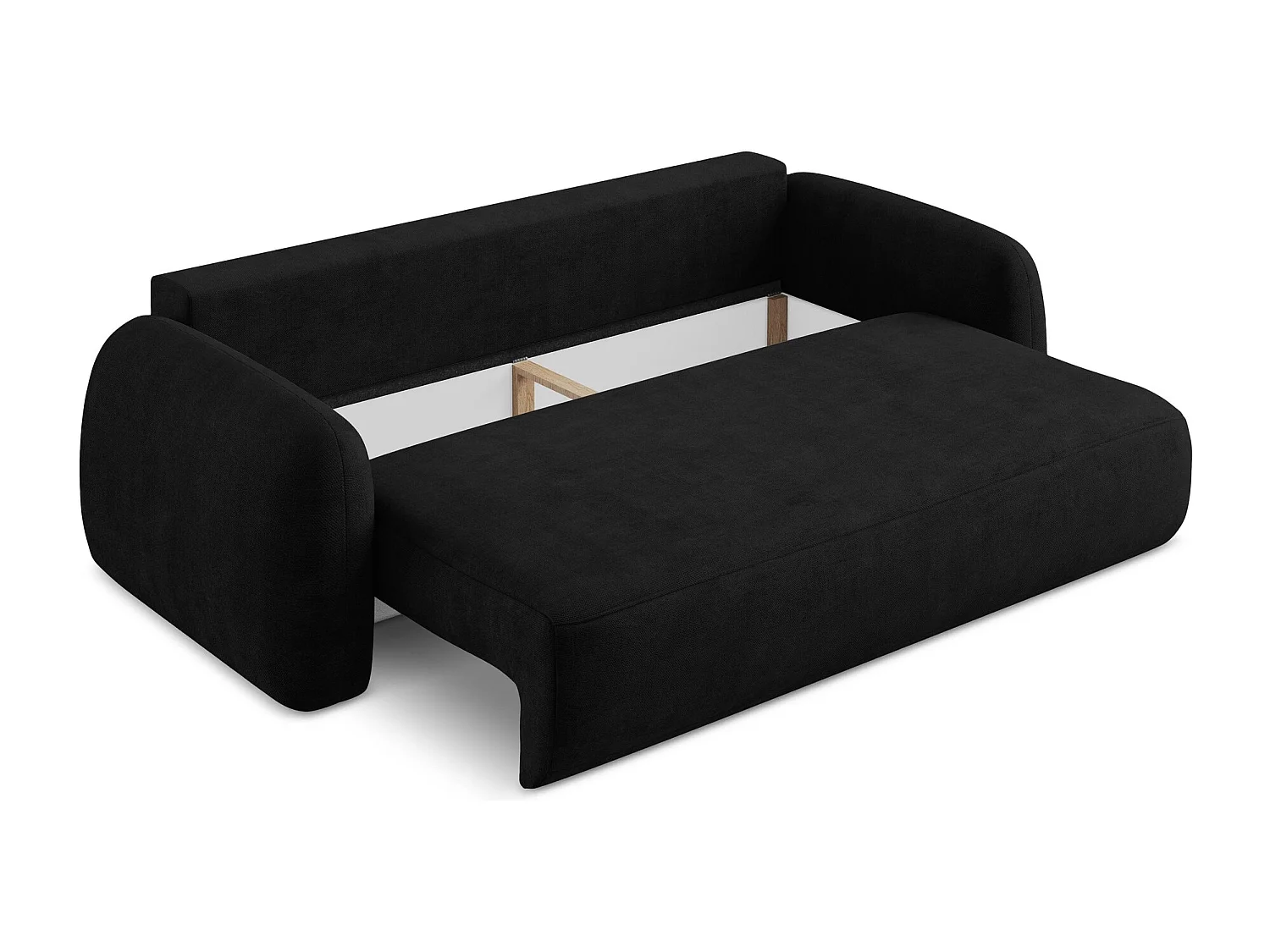 3-Sitzer Sofa mit Schlaffunktion - Chenille - Schwarz - HALE
