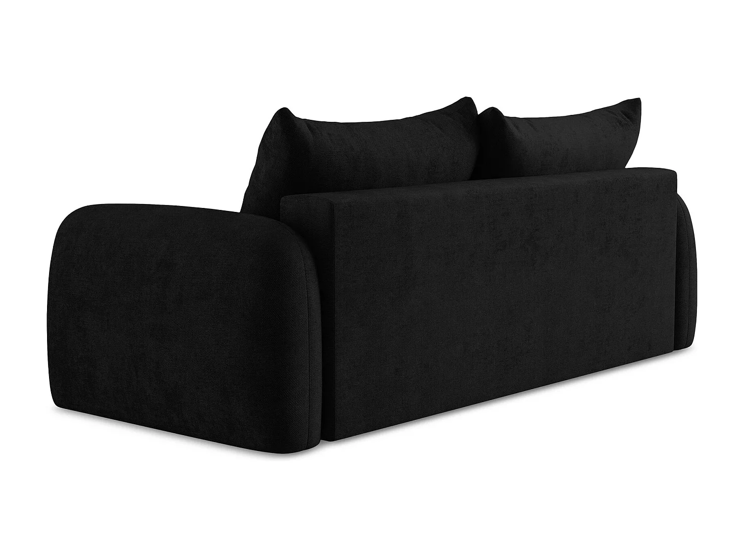 3-Sitzer Sofa mit Schlaffunktion - Chenille - Schwarz - HALE