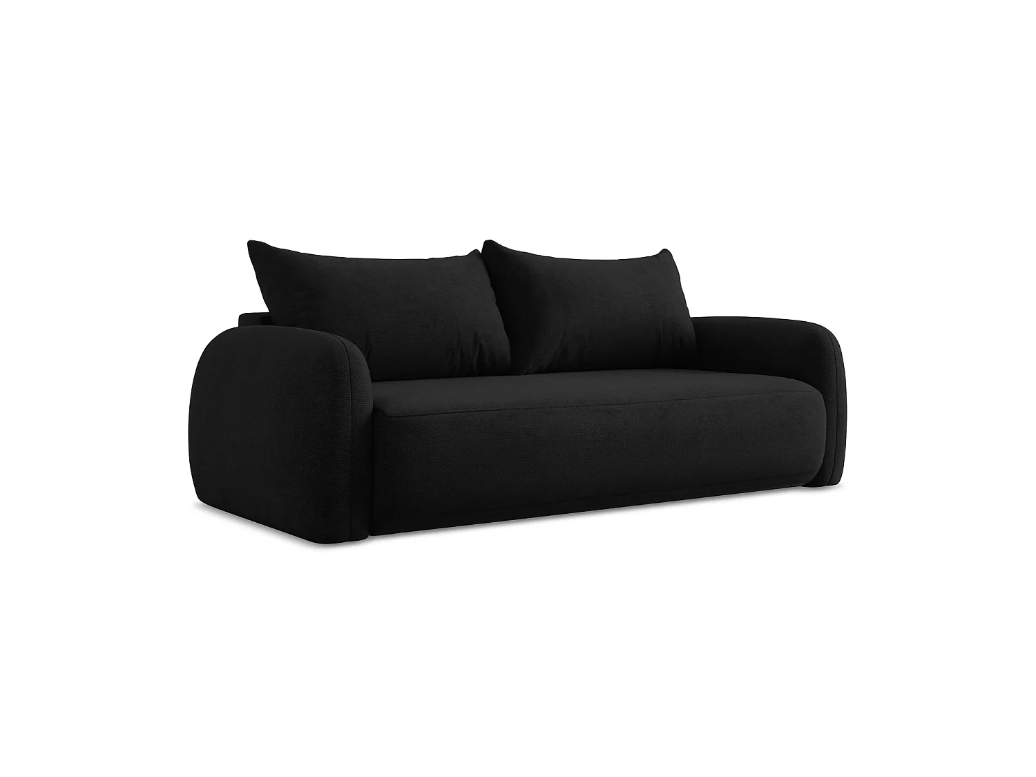 Canapé 3 places convertible en tissu chenille - noir - AMALFI