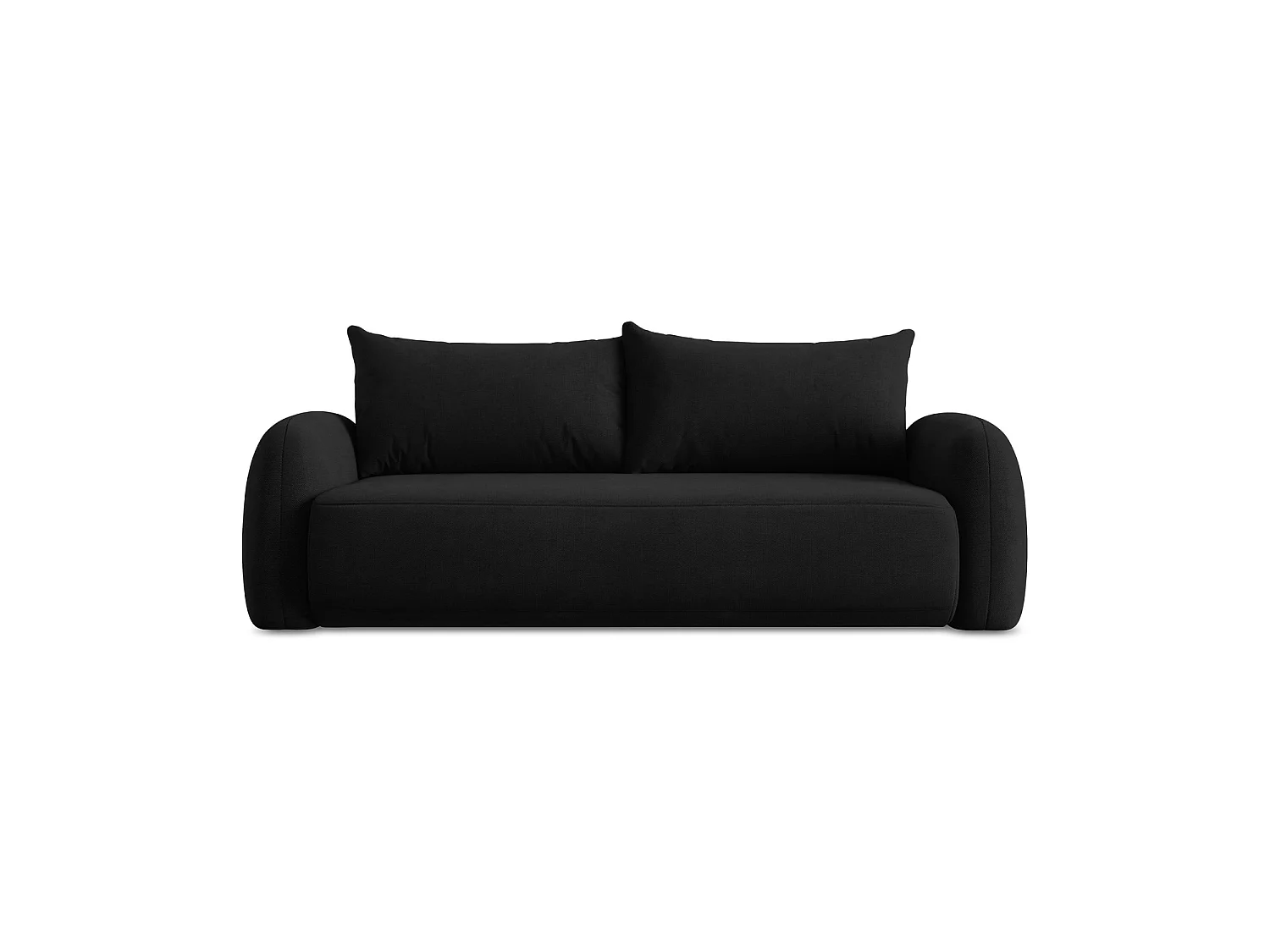 Canapé 3 places convertible en tissu chenille - noir - AMALFI