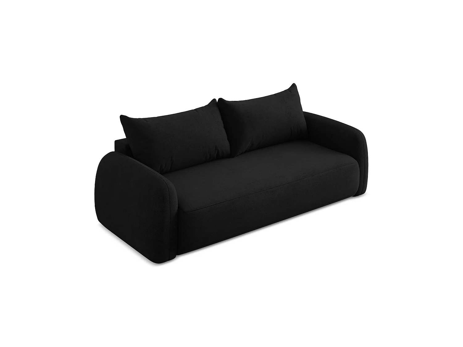 Canapé 3 places convertible en tissu chenille - noir - AMALFI