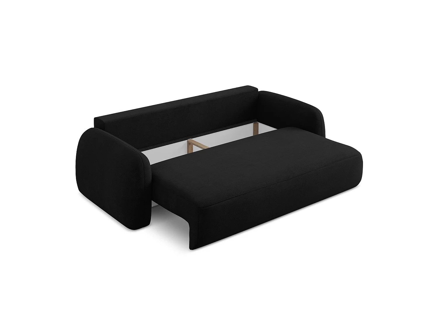 Canapé 3 places convertible en tissu chenille - noir - AMALFI