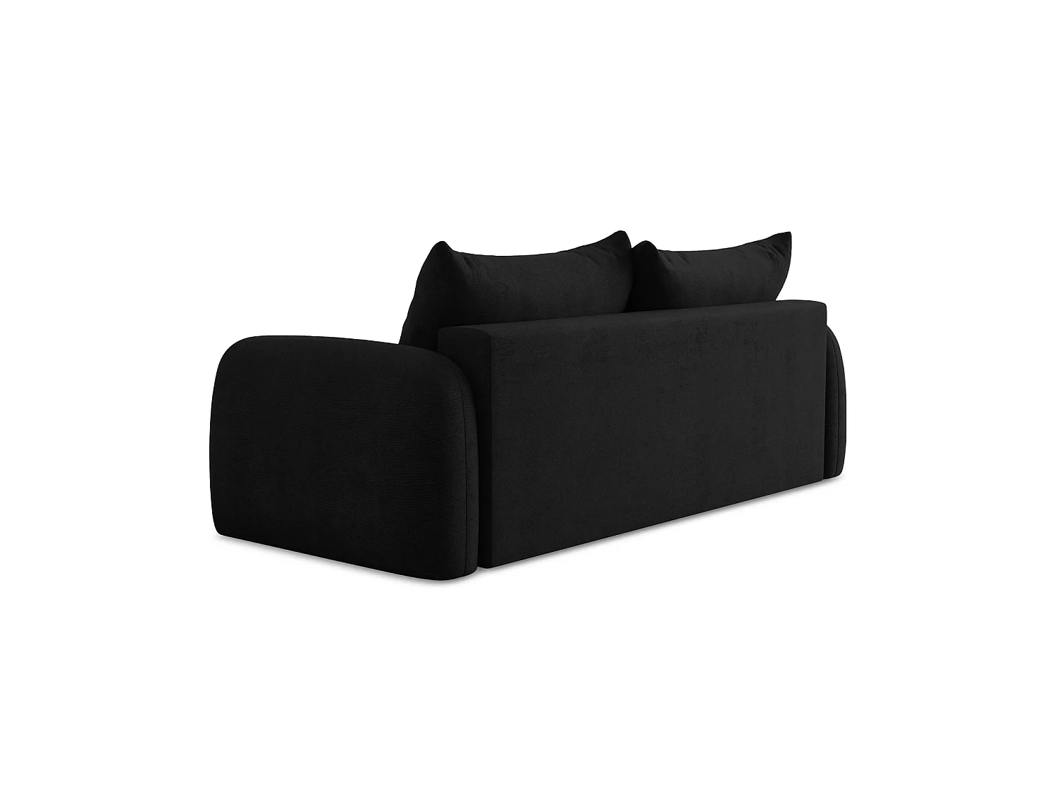 Canapé 3 places convertible en tissu chenille - noir - AMALFI