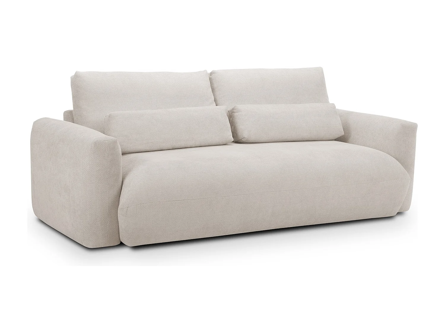 Canapé 3 places en tissu chenille - beige clair - MIKI