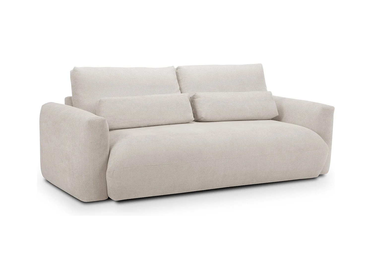 Sofa 3-osobowa - z tkaniny szenilowej - jasny beż - MIKI