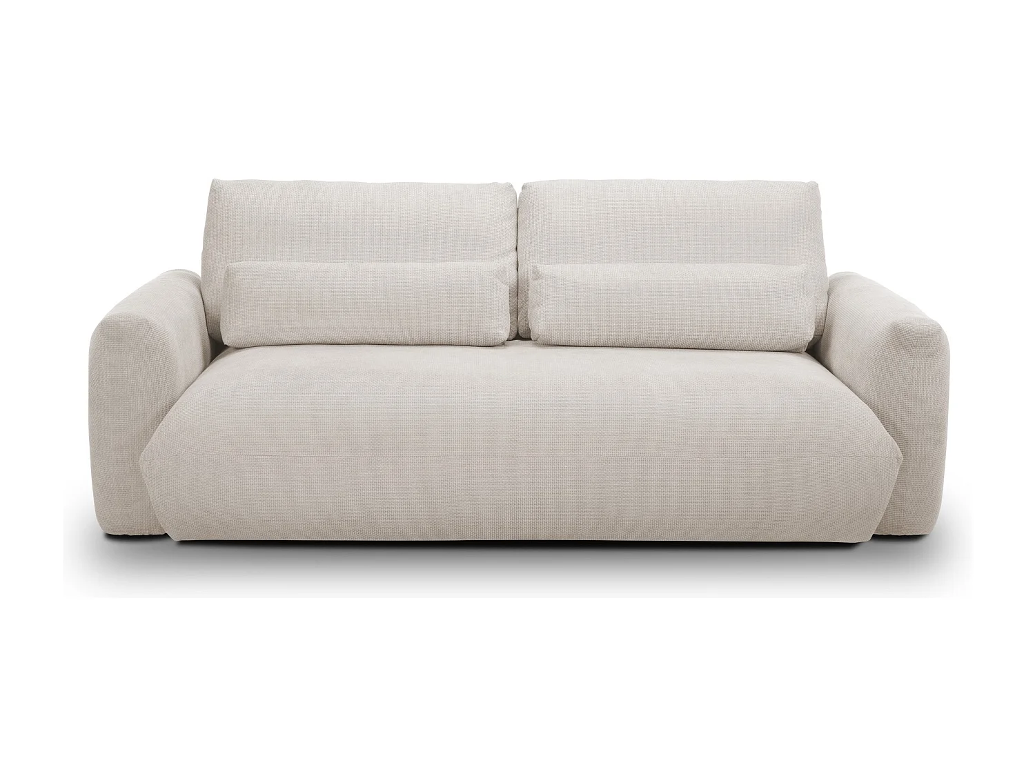 Canapé 3 places en tissu chenille - beige clair - MIKI