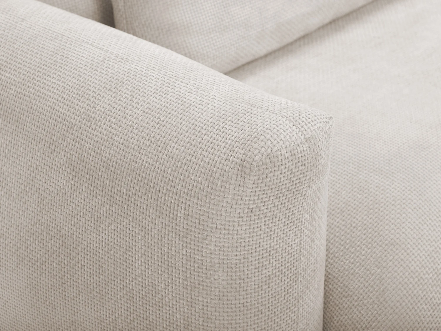 Canapé 3 places en tissu chenille - beige clair - MIKI