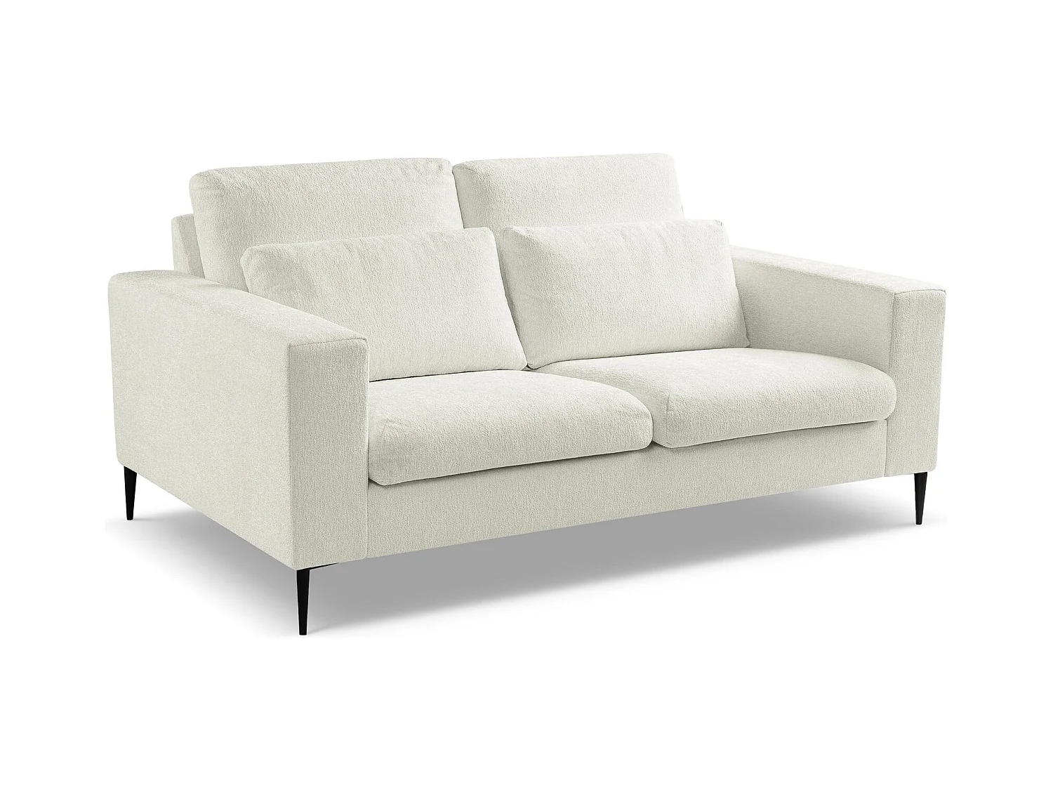 Canapé 2 places en tissu chenille - beige clair - AKALA