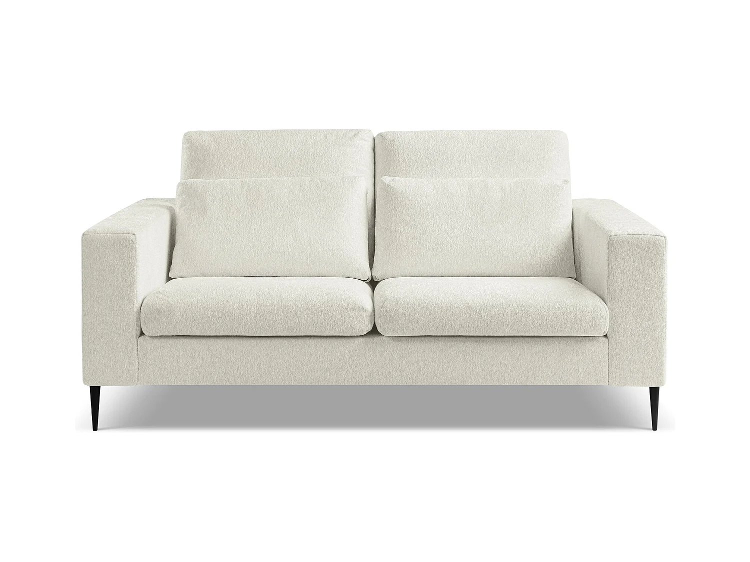 Canapé 2 places en tissu chenille - beige clair - AKALA