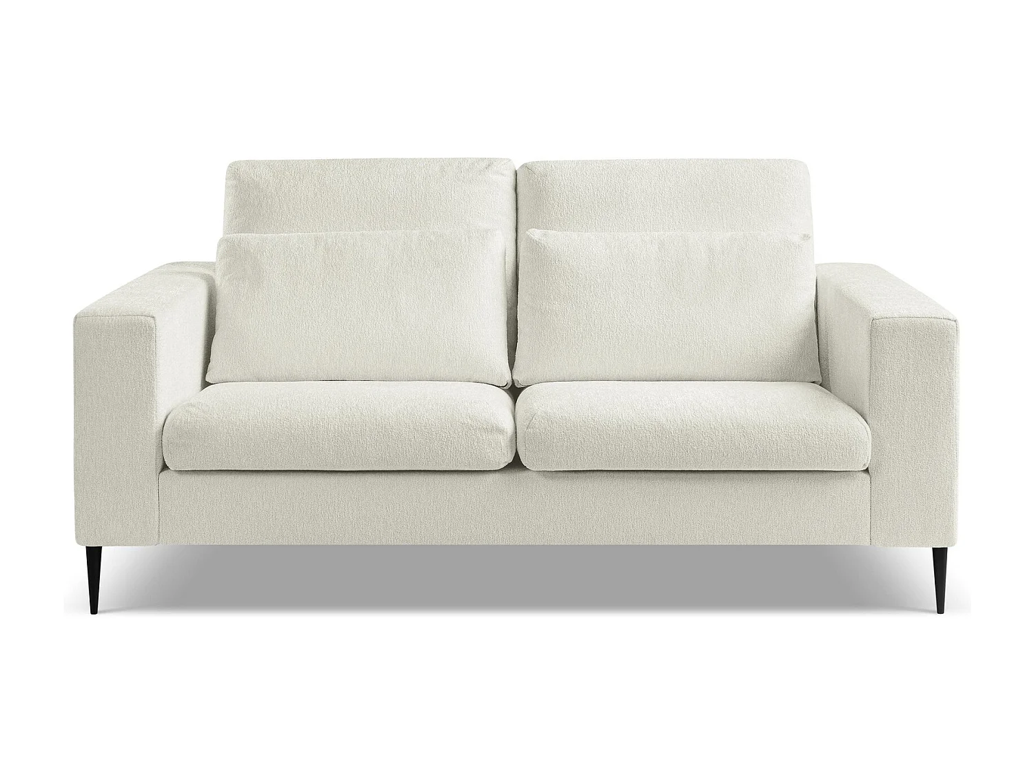 Canapé 2 places en tissu chenille - beige clair - AKALA