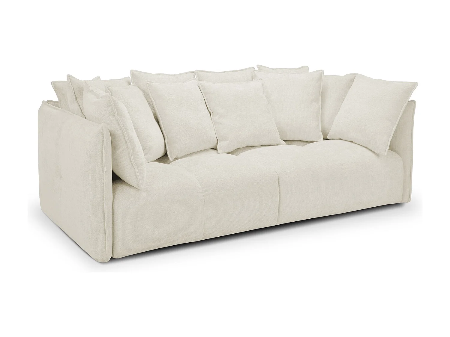 Canapé 3 places en tissu chenille - beige clair - NANA