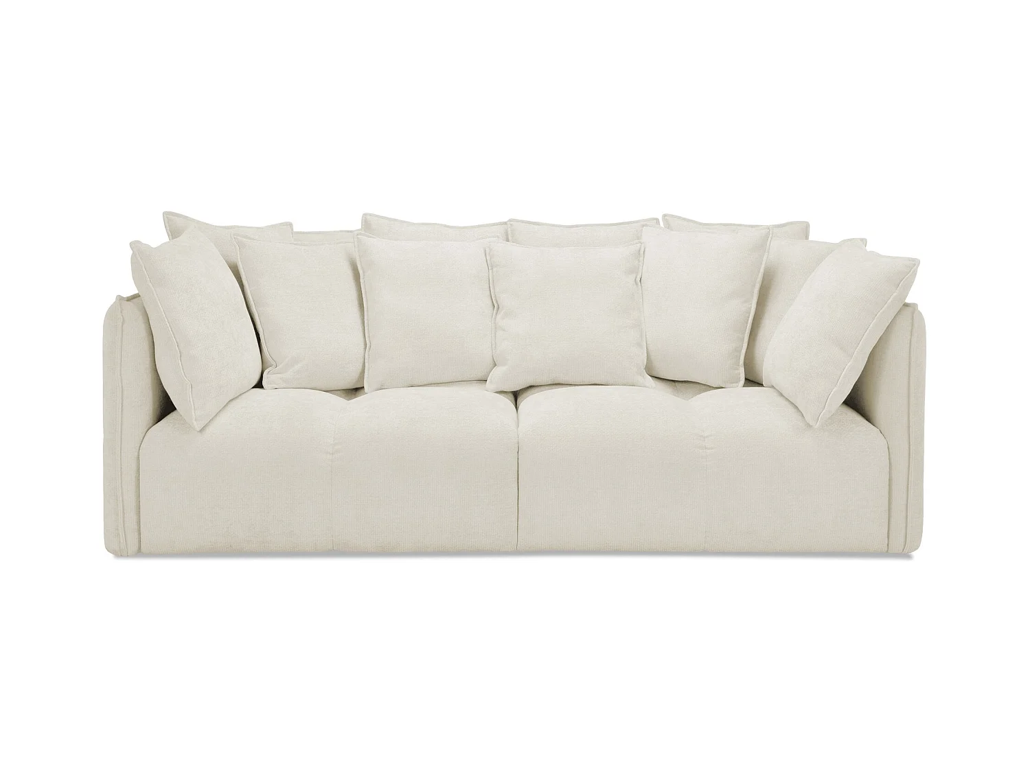 Canapé 3 places en tissu chenille - beige clair - NANA