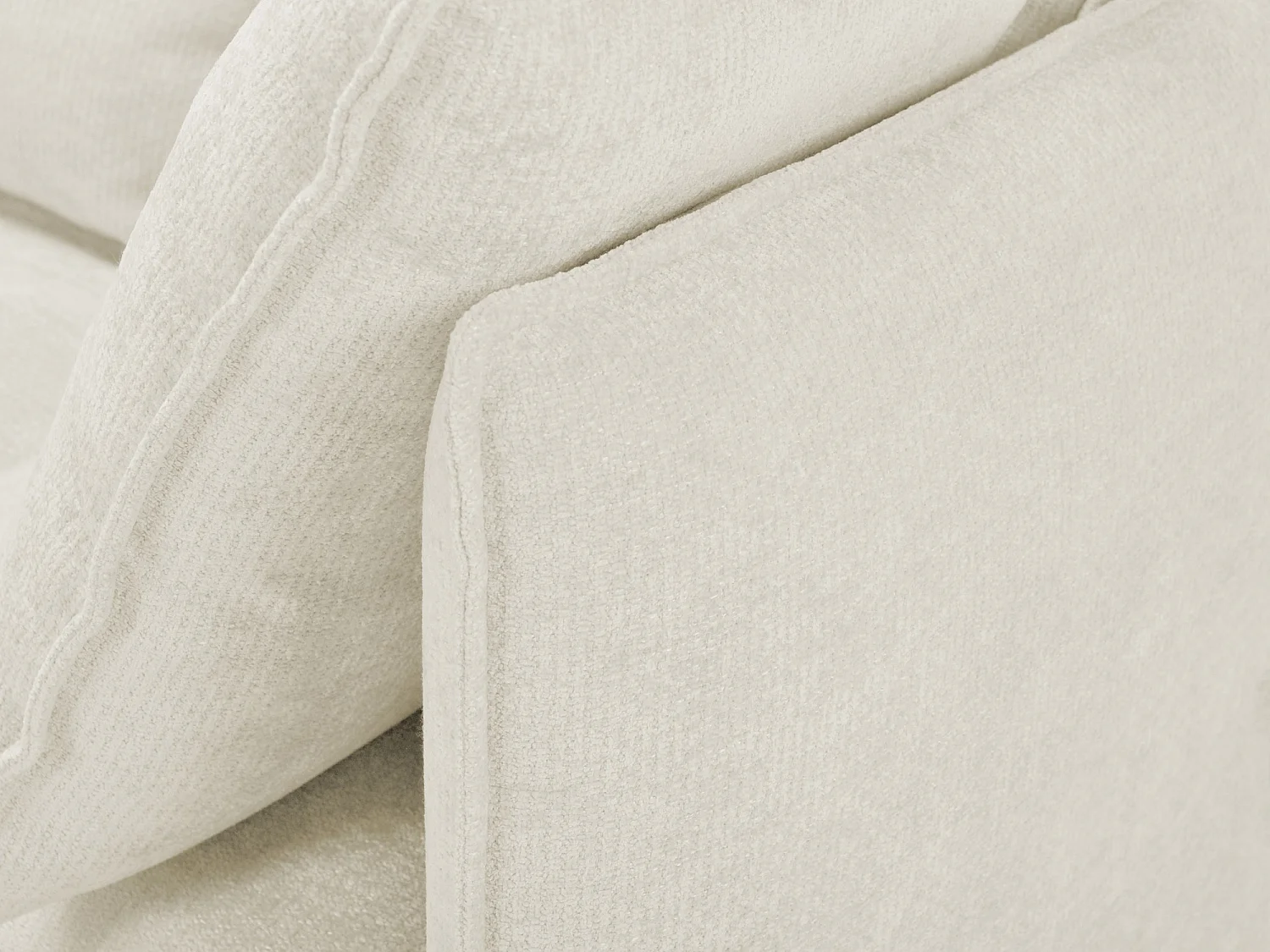 Canapé 3 places en tissu chenille - beige clair - NANA