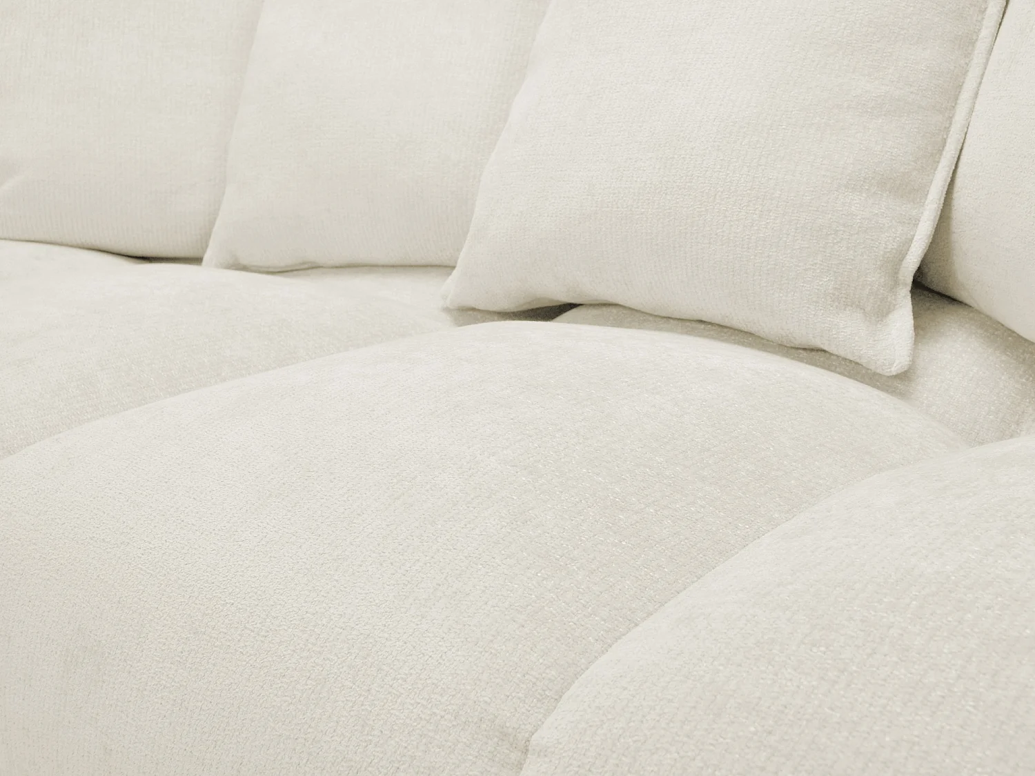 Canapé 3 places en tissu chenille - beige clair - NANA