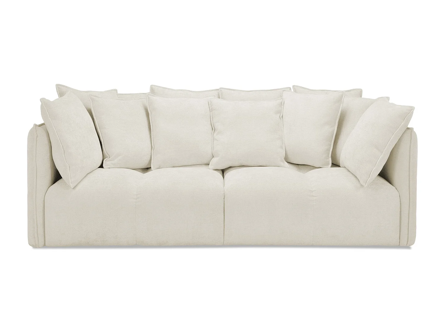 Canapé 3 places en tissu chenille - beige clair - NANA