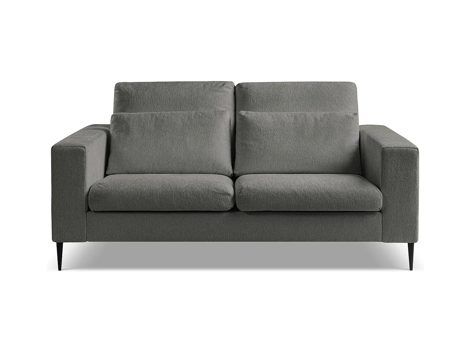 Canapé 2 places en tissu chenille - gris foncé - AKALA