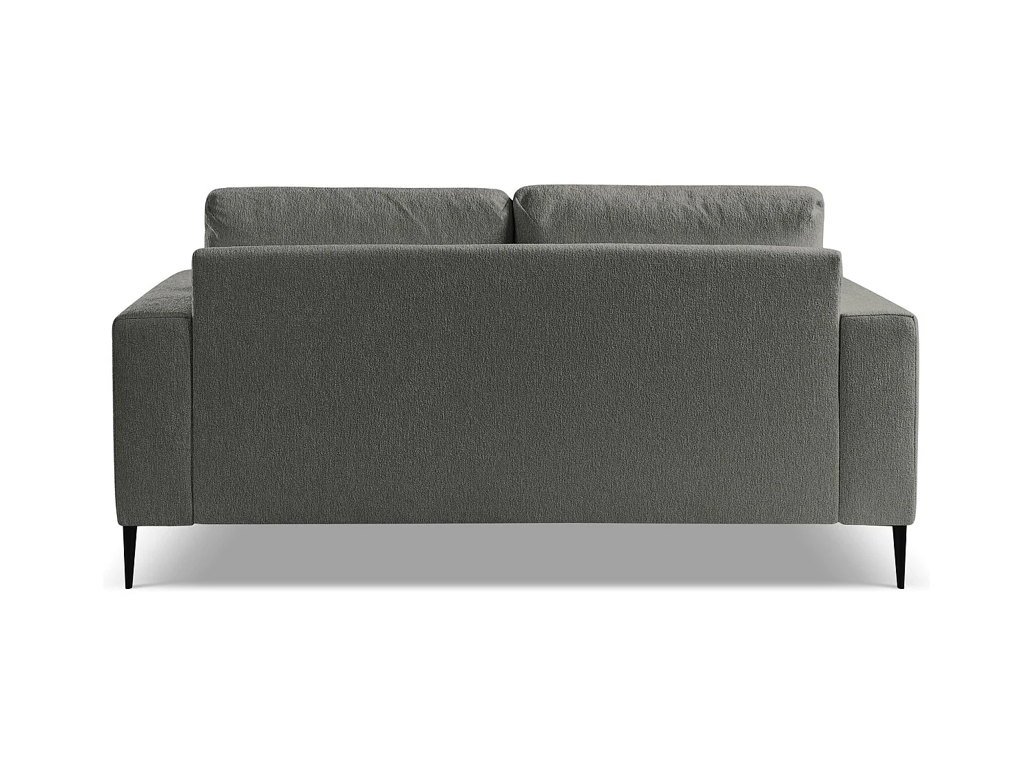 Canapé 2 places en tissu chenille - gris foncé - AKALA