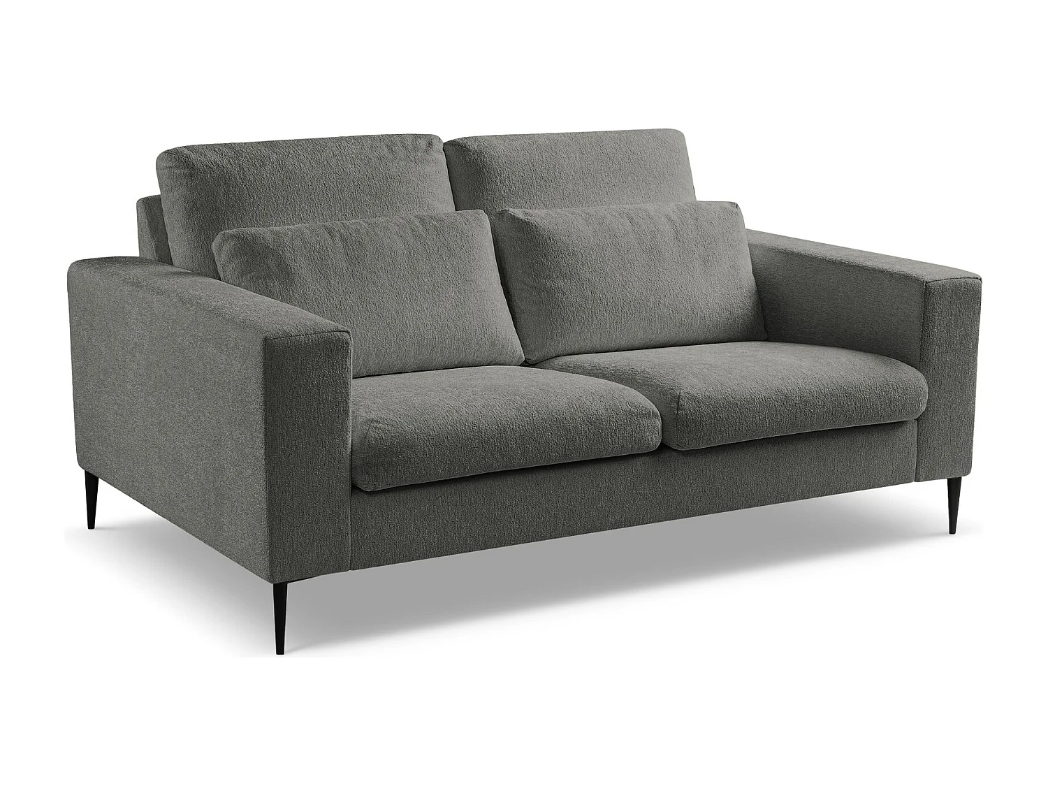 Canapé 2 places en tissu chenille - gris foncé - AKALA