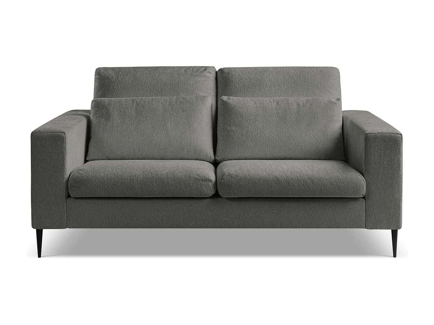 Canapé 2 places en tissu chenille - gris foncé - AKALA