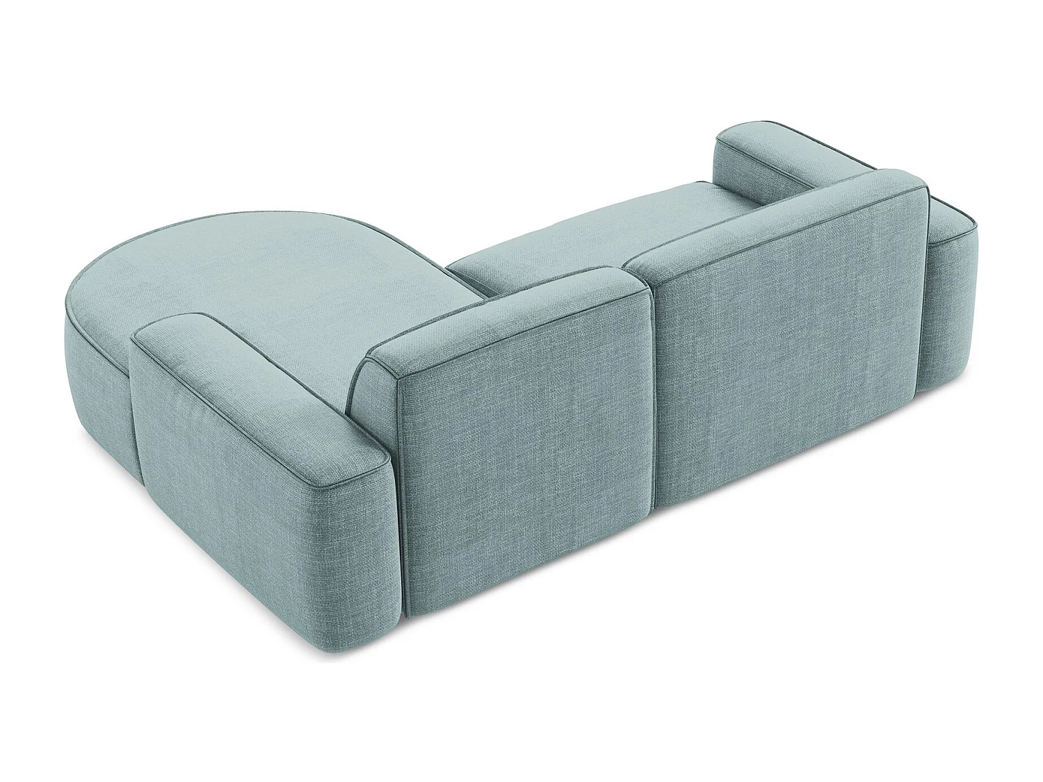 Canapé d'angle 2,5 places modulaire droit en tissu texturé - jeans - OMAO