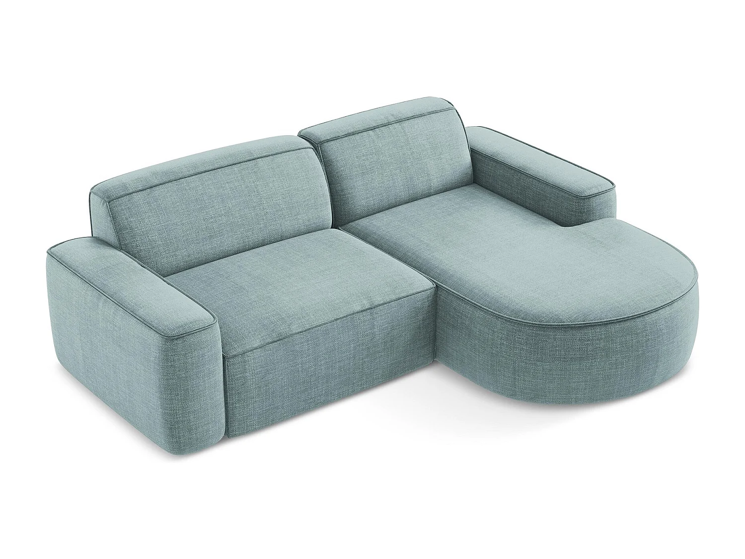 Modulaire hoekbank rechts van jeans textuurstof - OMAO