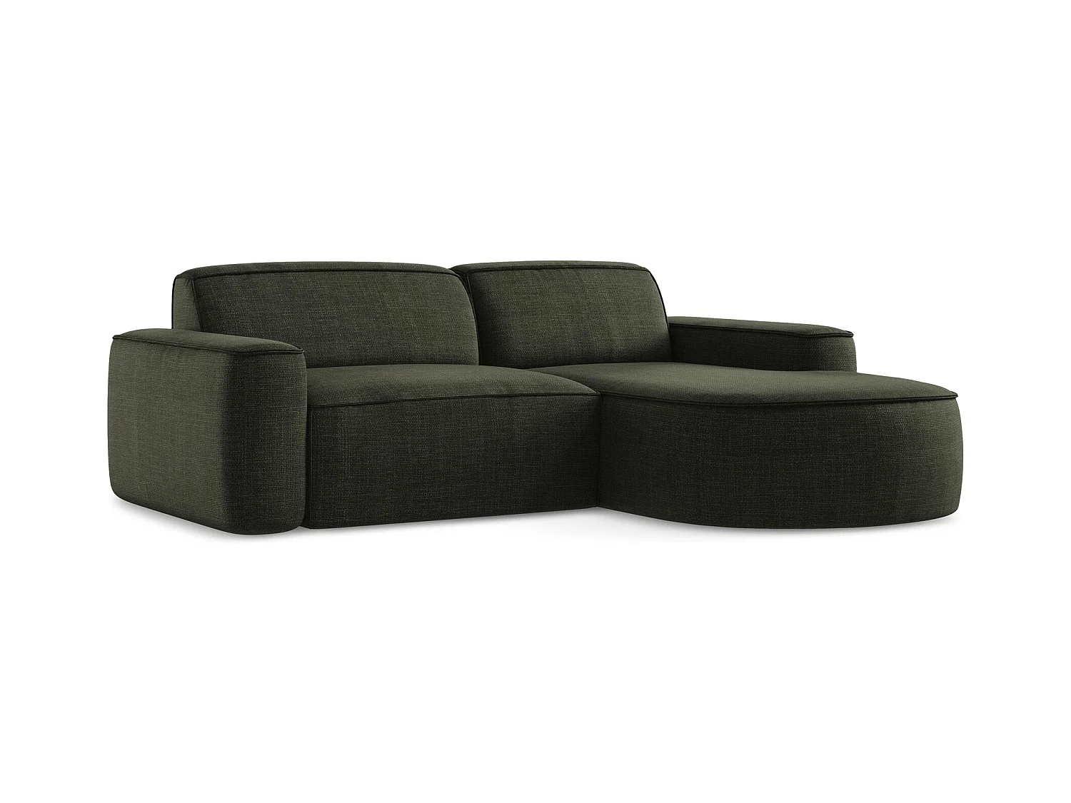 2,5-Sitzer Modulares Ecksofa - Ecke Rechts - Strukturstoff - Olive - OMAO