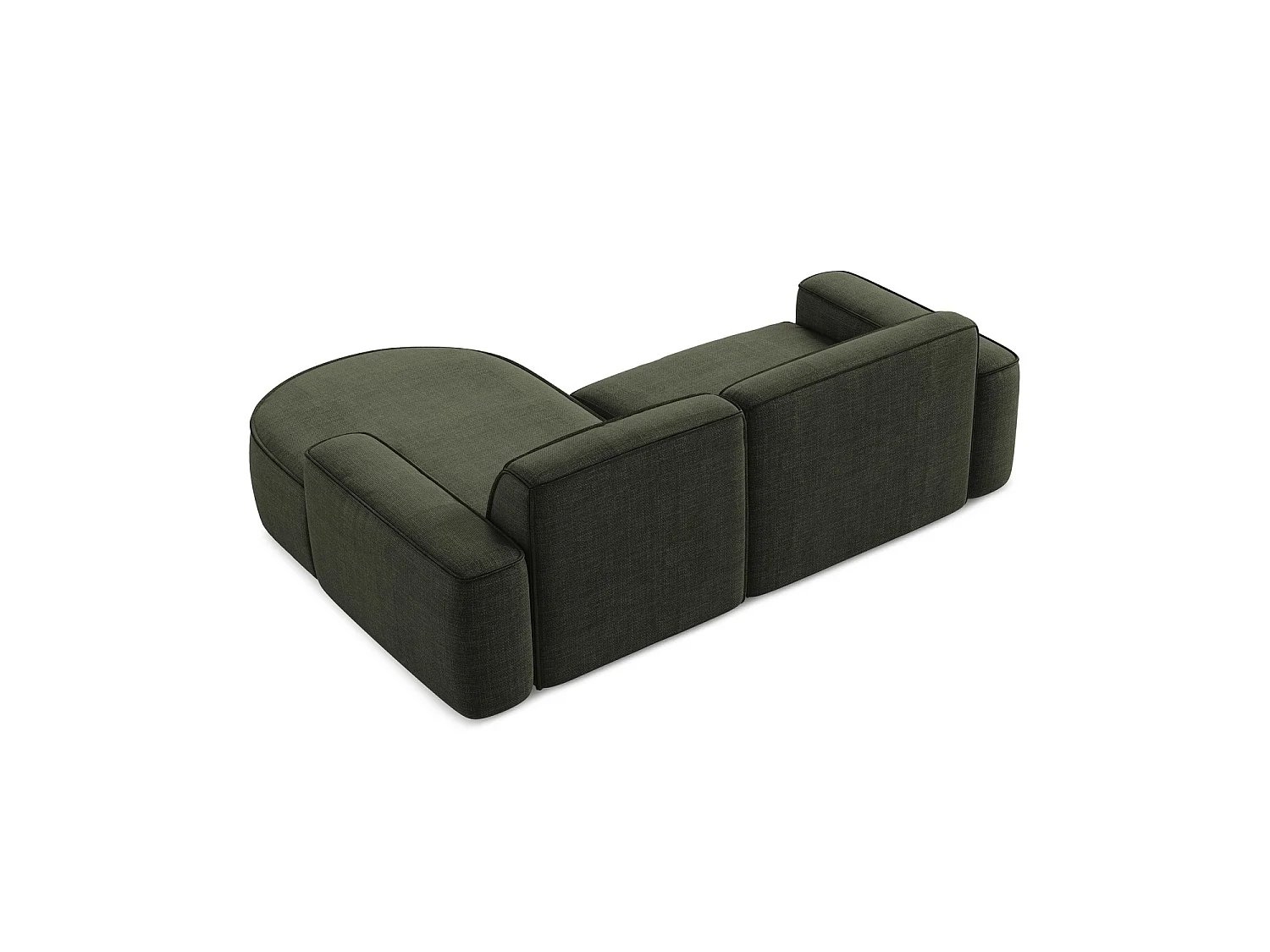 Modulaire hoekbank rechts van olijf textuurstof - MELISSA
