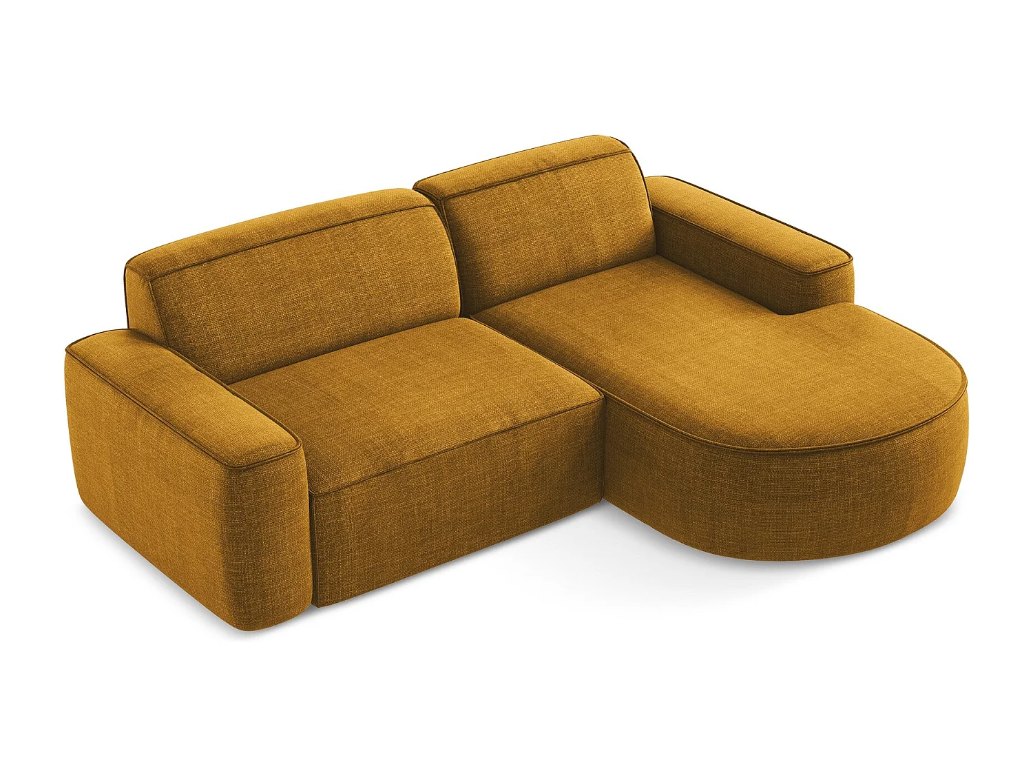 Modulaire hoekbank rechts van mosterd textuurstof - OMAO