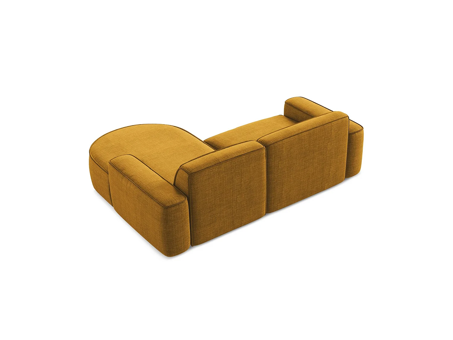 Modulaire hoekbank rechts van mosterd textuurstof - MELISSA