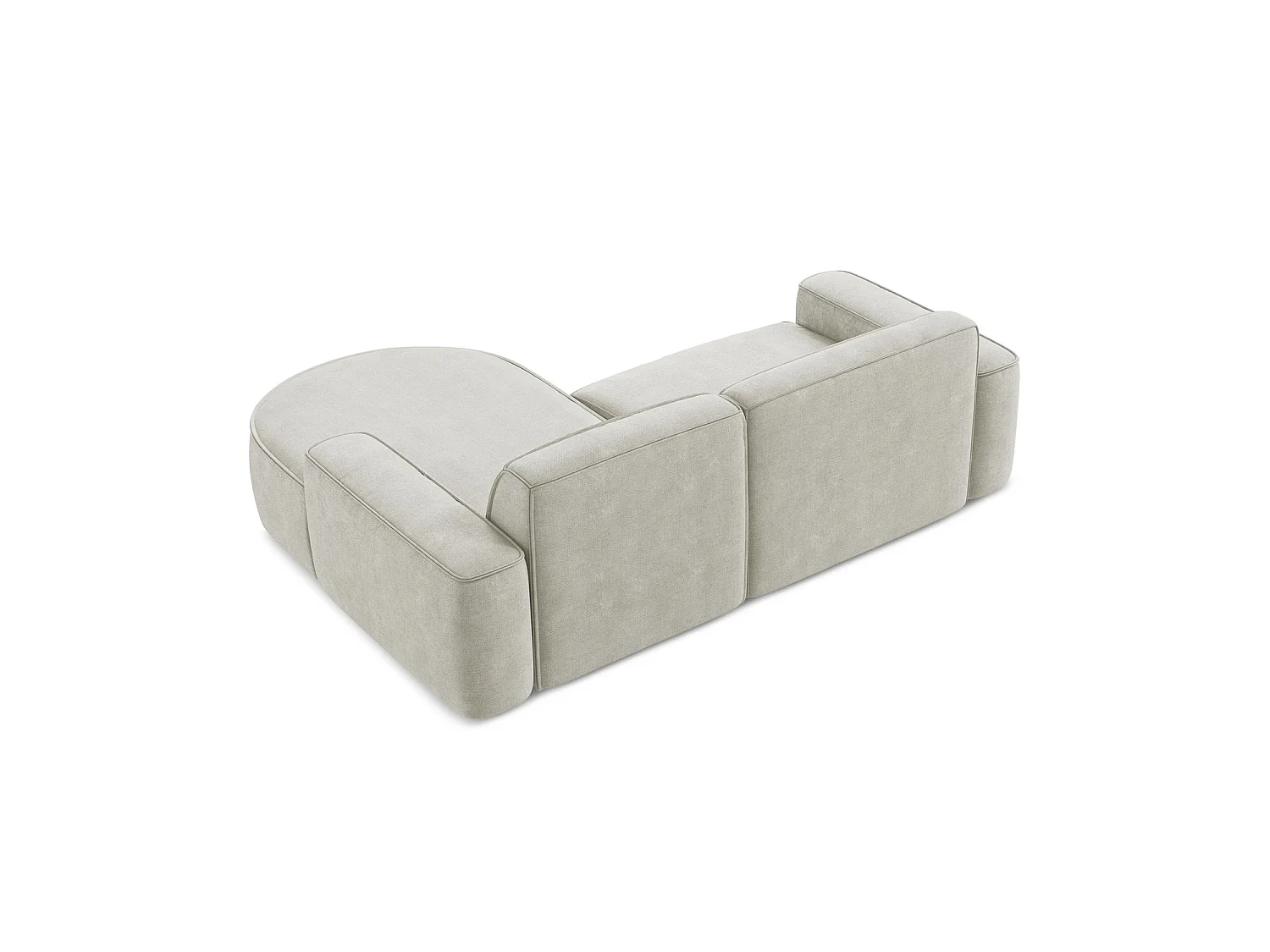 Modulaire hoekbank rechts van parel chenille stof - MELISSA