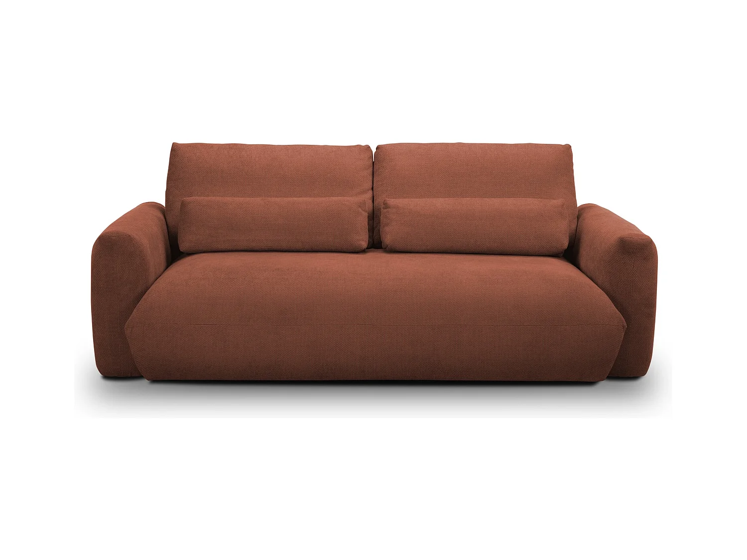 Canapé 3 places en tissu chenille - terre cuite - MIKI