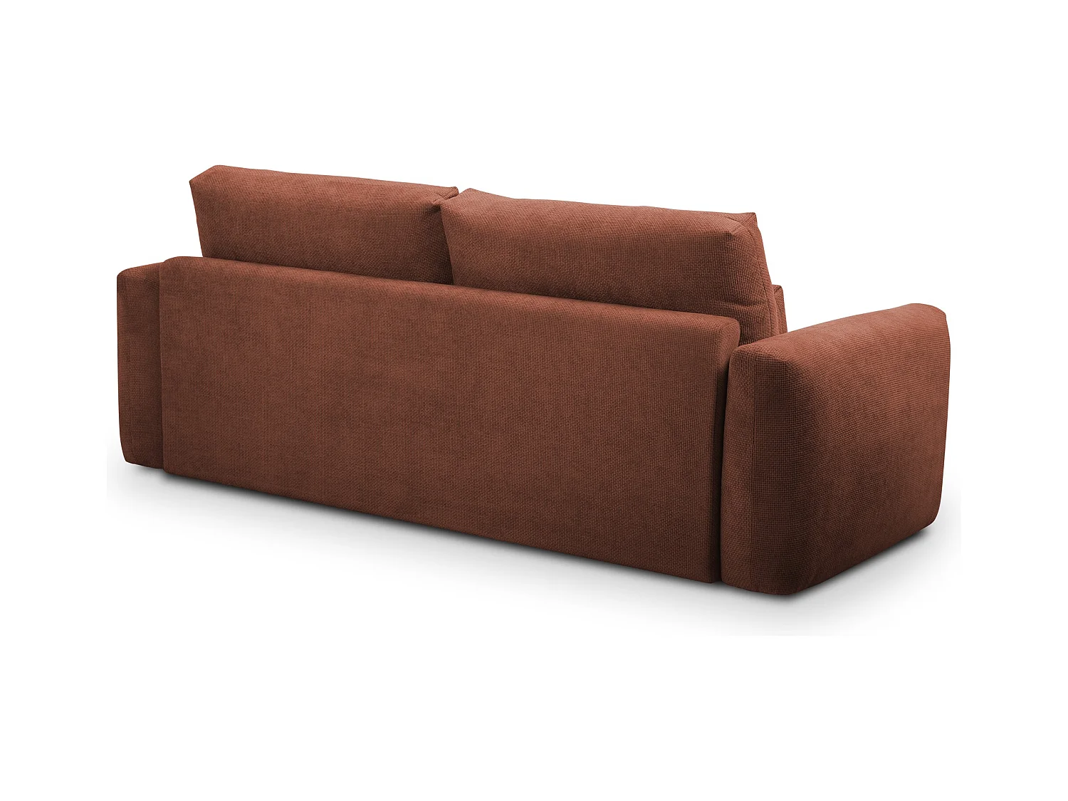 Canapé 3 places en tissu chenille - terre cuite - MIKI